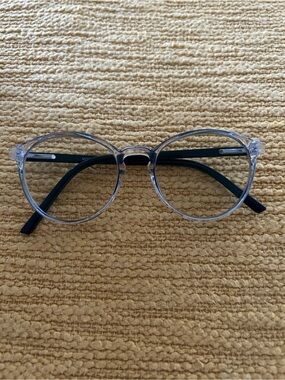 Clear Round Frame Glasses with Black